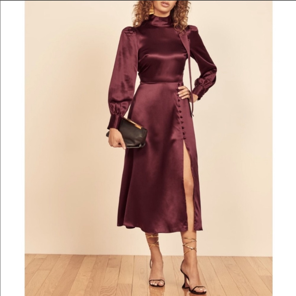 Reformation Maple Dress in Plum